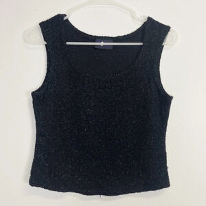 Vintage Rare Morbid Threads Black Shimmer Tank Top Shirt Gothic Punk Raver XS
